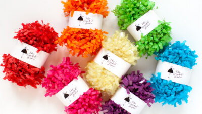 Colorful assorted garland in packaging